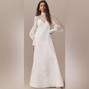 Watters Indy Sheer Slip Two-Piece Gown